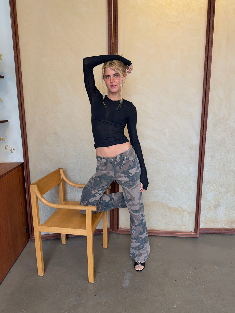 Audrine army jeans - Brown/green