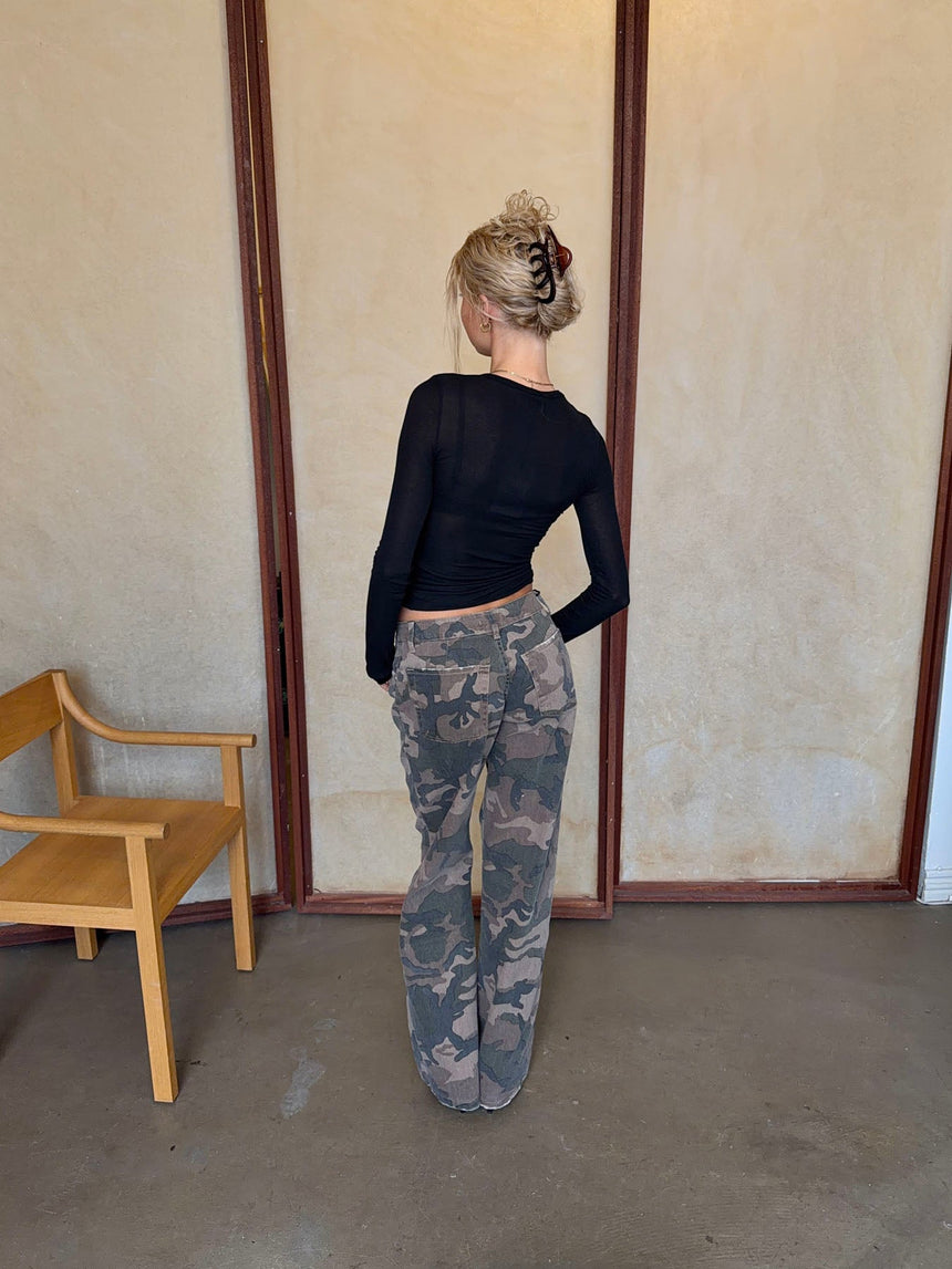 Audrine army jeans - Brown/green