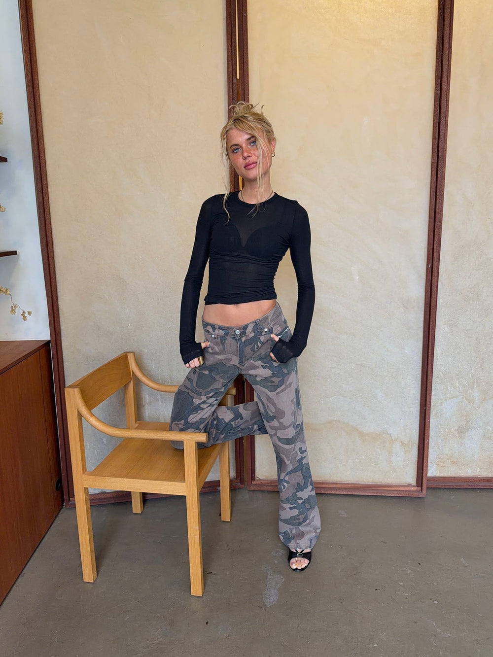 Audrine army jeans - Brown/green