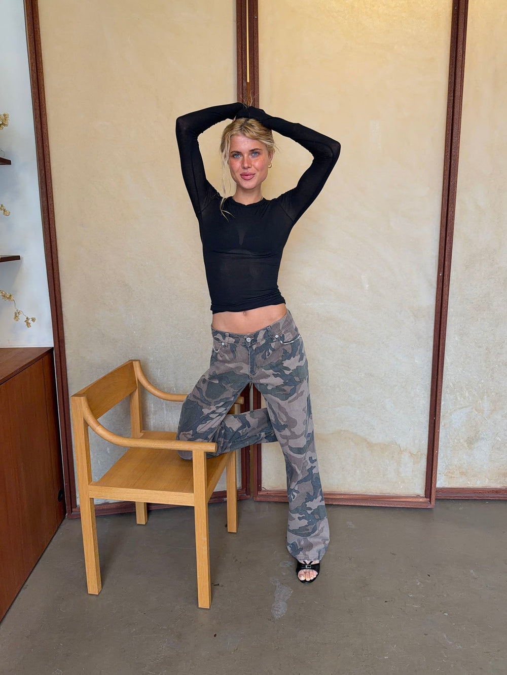 Audrine army jeans - Brown/green