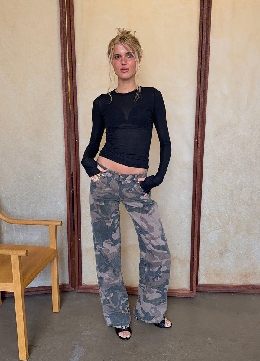 Audrine army jeans - Brown/green