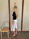 Tazzina capris with stripes - White/yellow/black