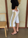 Tazzina capris with stripes - White/yellow/black
