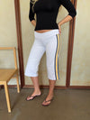 Tazzina capris with stripes - White/yellow/black