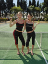 Speeda capri pants with stripes – Jet Black/cherry