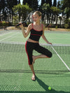 Speeda capri pants with stripes – Jet Black/cherry