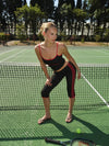 Speeda capri pants with stripes – Jet Black/cherry