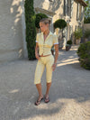 Kassa capris with checkers - Yellow/white