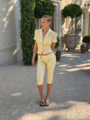 Kassa capris with checkers - Yellow/white