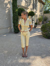Kassa capris with checkers - Yellow/white