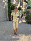 Kassa capris with checkers - Yellow/white