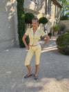 Kassa capris with checkers - Yellow/white