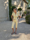 Kassa capris with checkers - Yellow/white