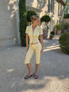 Kassa capris with checkers - Yellow/white