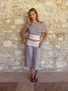 Camina loose caprishorts with lace - Beige/white