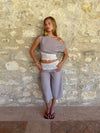 Camina loose caprishorts with lace - Beige/white