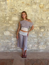 Camina loose caprishorts with lace - Beige/white