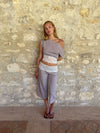 Camina loose caprishorts with lace - Beige/white