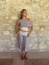Camina loose caprishorts with lace - Beige/white