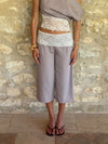 Camina loose caprishorts with lace - Beige/white