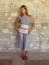 Camina loose caprishorts with lace - Beige/white
