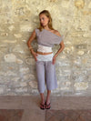 Camina loose caprishorts with lace - Beige/white