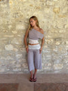 Camina loose caprishorts with lace - Beige/white