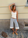 Nanna capri shorts with stripes - White/blue