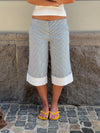 Nanna capri shorts with stripes - White/blue