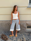 Nanna capri shorts with stripes - White/blue