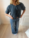 Indira mohair cardigan with tied details - Dark grey