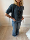 Indira mohair cardigan with tied details - Dark grey
