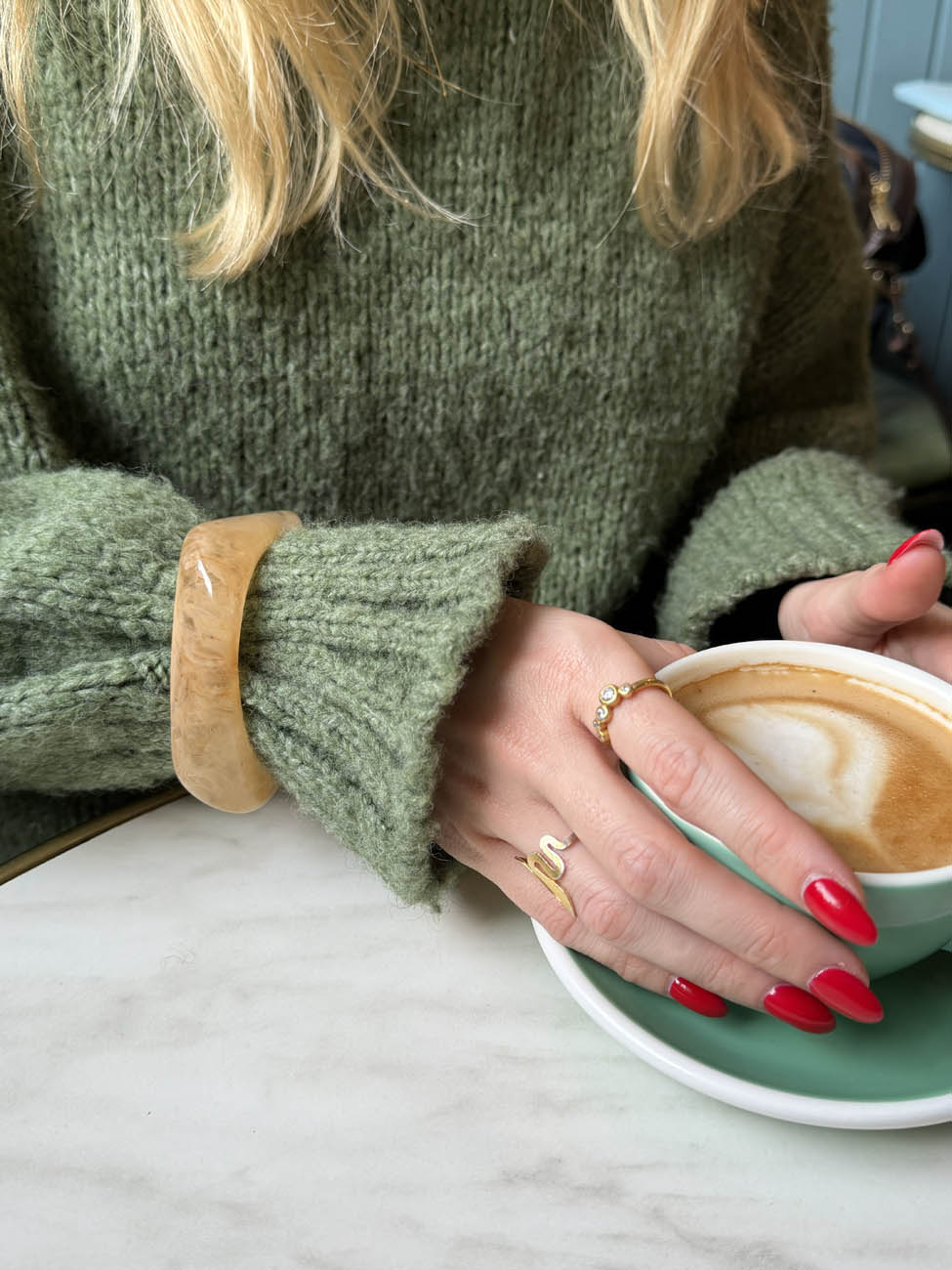 Lykke chunky bangle - Light caramel