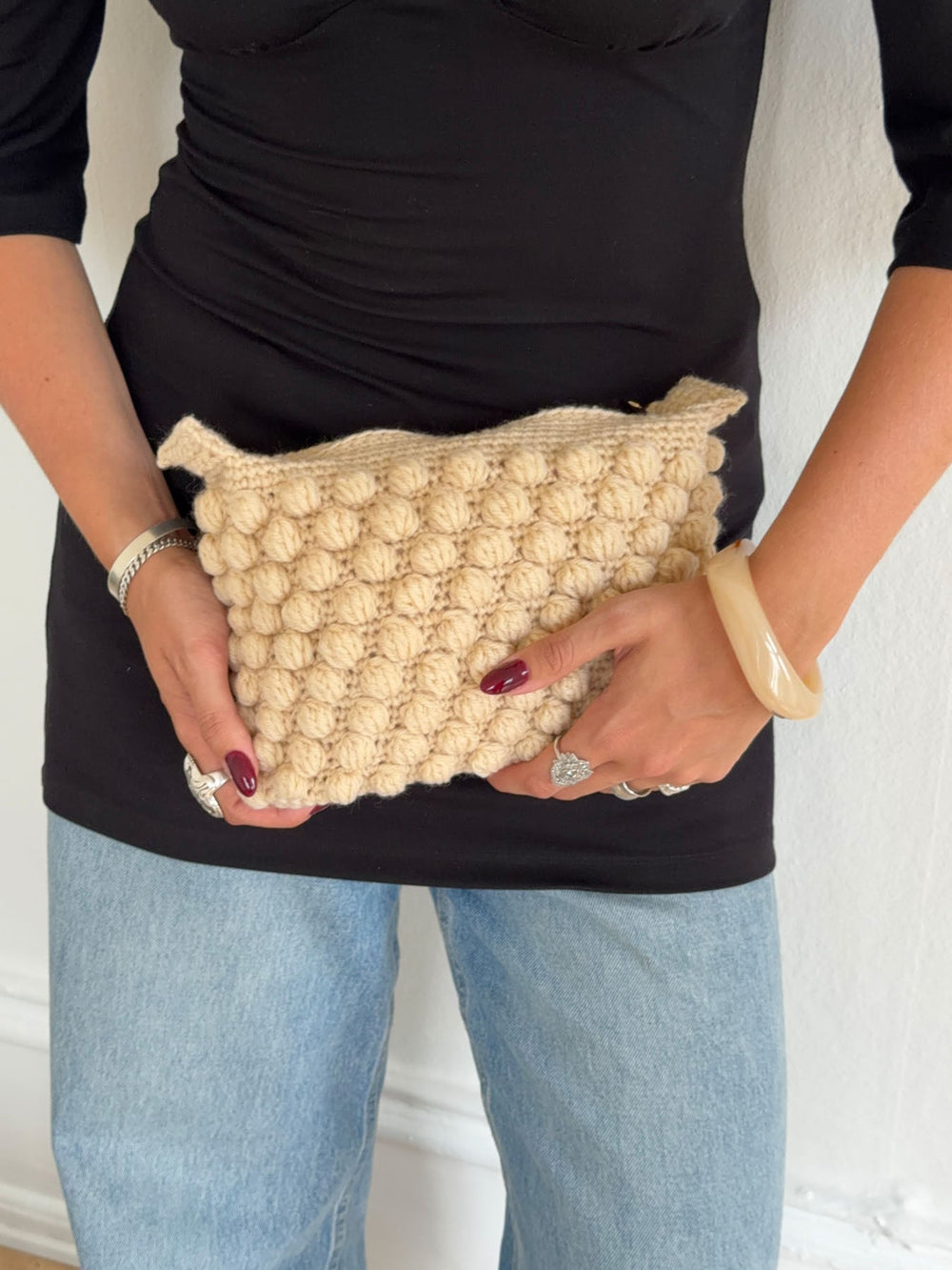 Chrochet clutch - Cream