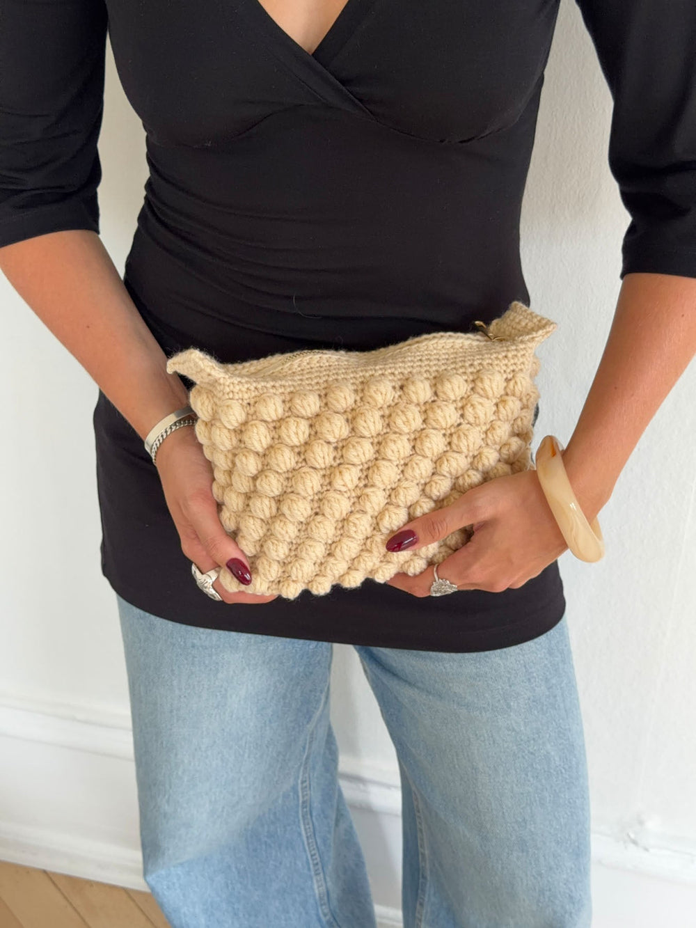 Chrochet clutch - Cream