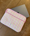 Honey computer sleeve - Pink med lyse gule striber