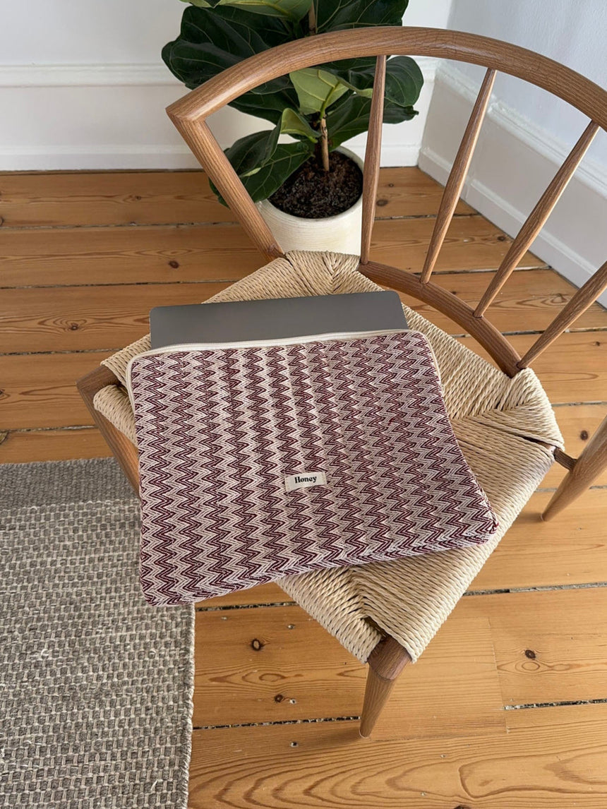 Honey computer sleeve - Beige/red