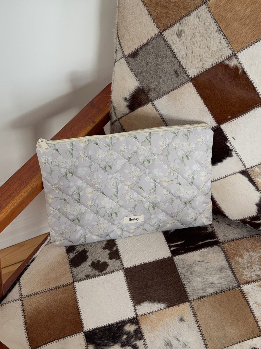 Honey computersleeve with flowers - Beige