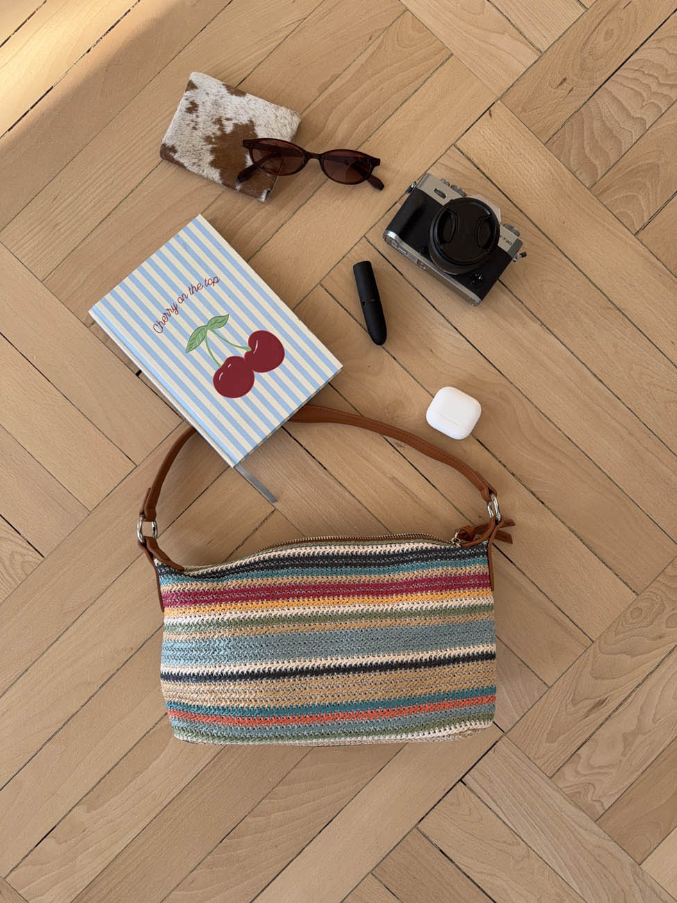 Limara woven crossover bag - Multifarvet