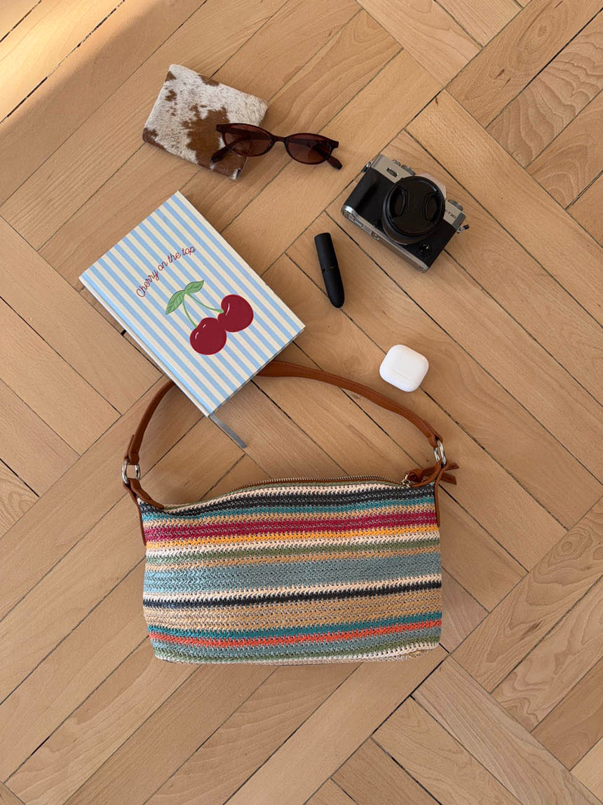 Limara woven crossover bag - Multifarvet