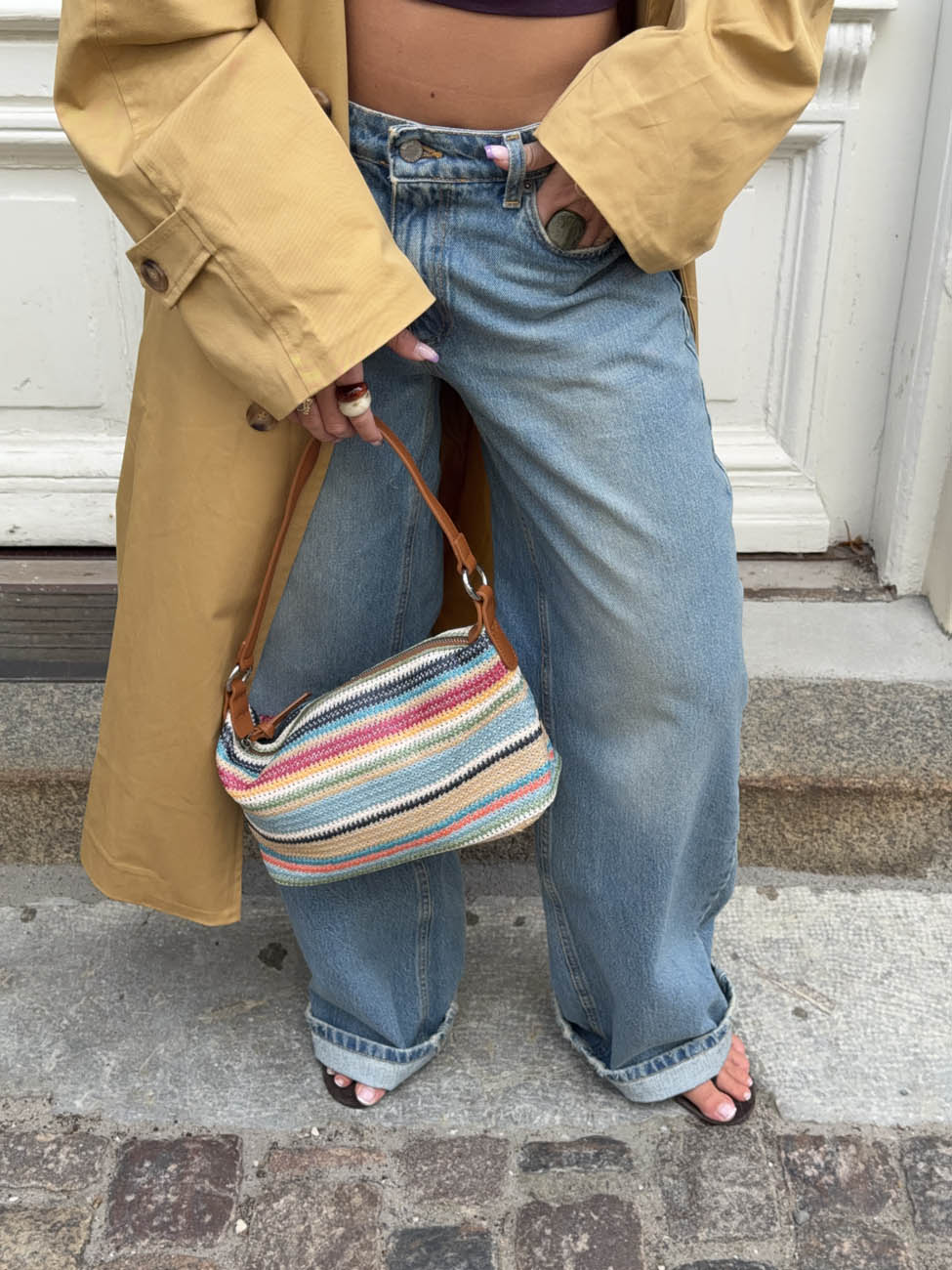 Limara woven crossover bag - Multifarvet