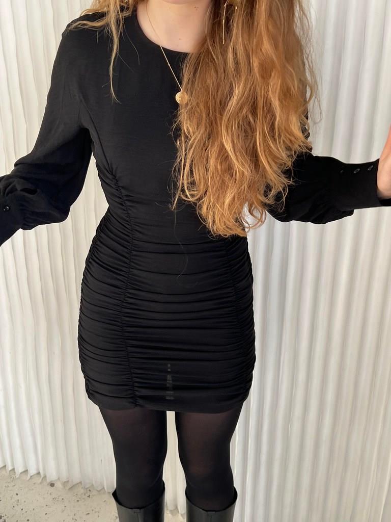 Anna Olympia scrunch dress - Black