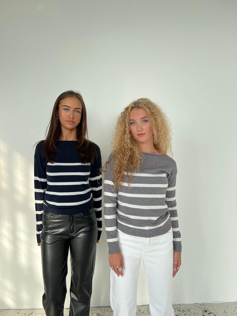 Emmy knit - grey/white