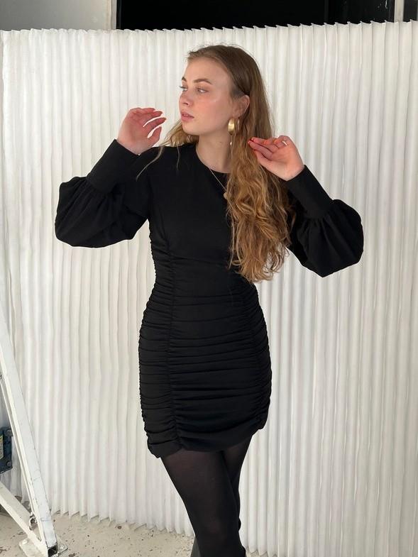 Anna Olympia scrunch dress - Black