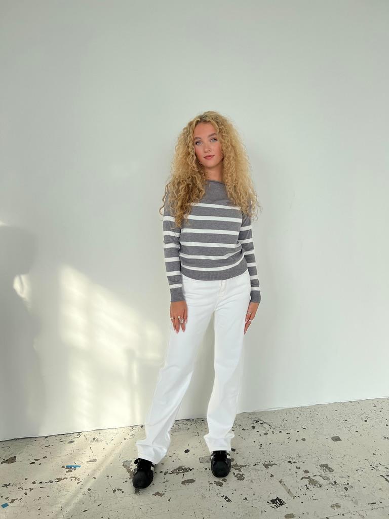 Emmy knit - grey/white