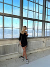 Kalina one shoulder dress - Black glitter