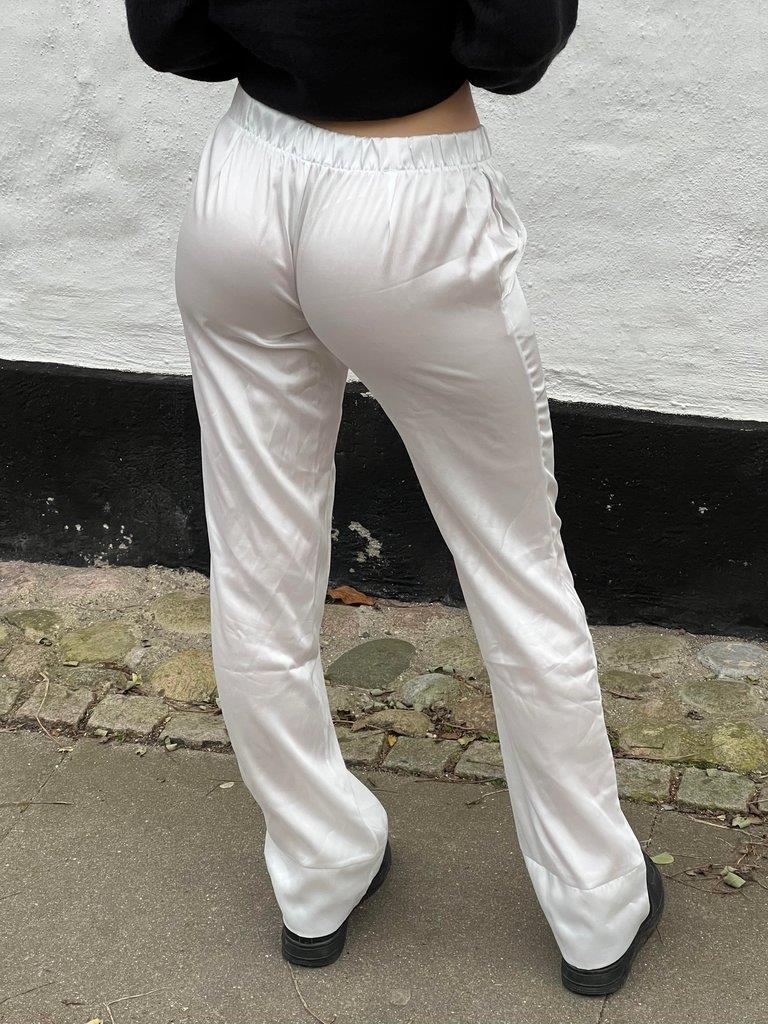 Lona low waist satin pants - White