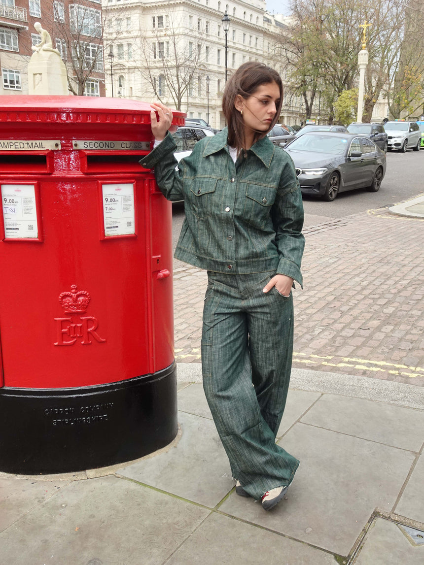 Olivina denim jacket - Blue/green