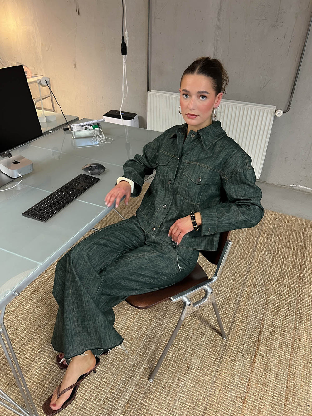 Olivina denim jacket - Blue/green