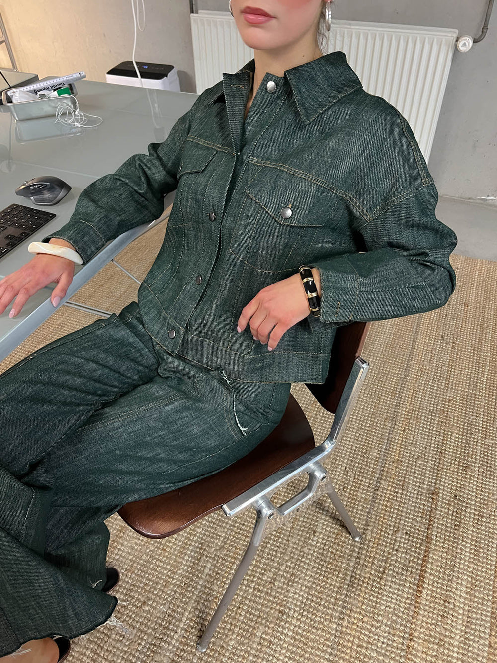 Olivina denim jacket - Blue/green